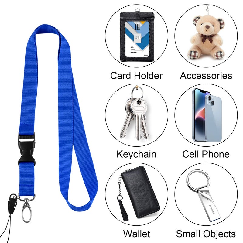 ويزدوم برو Wisdompro Office Lanyard 6 Pack 23 بوصة حزام حبل الرقبة مع حلقة سلسلة إبزيم قابلة للفصل ومشبك بيضاوي للمفاتيح وسلسلة المفاتيح وشارات الهوية وحاملي بطاقات الهواتف وبطاقات الاسم - أسود أزرق أحمر - Image 5